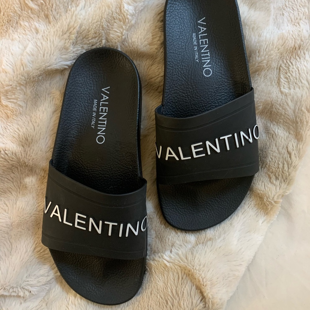 Authentic Black Valentino Slides